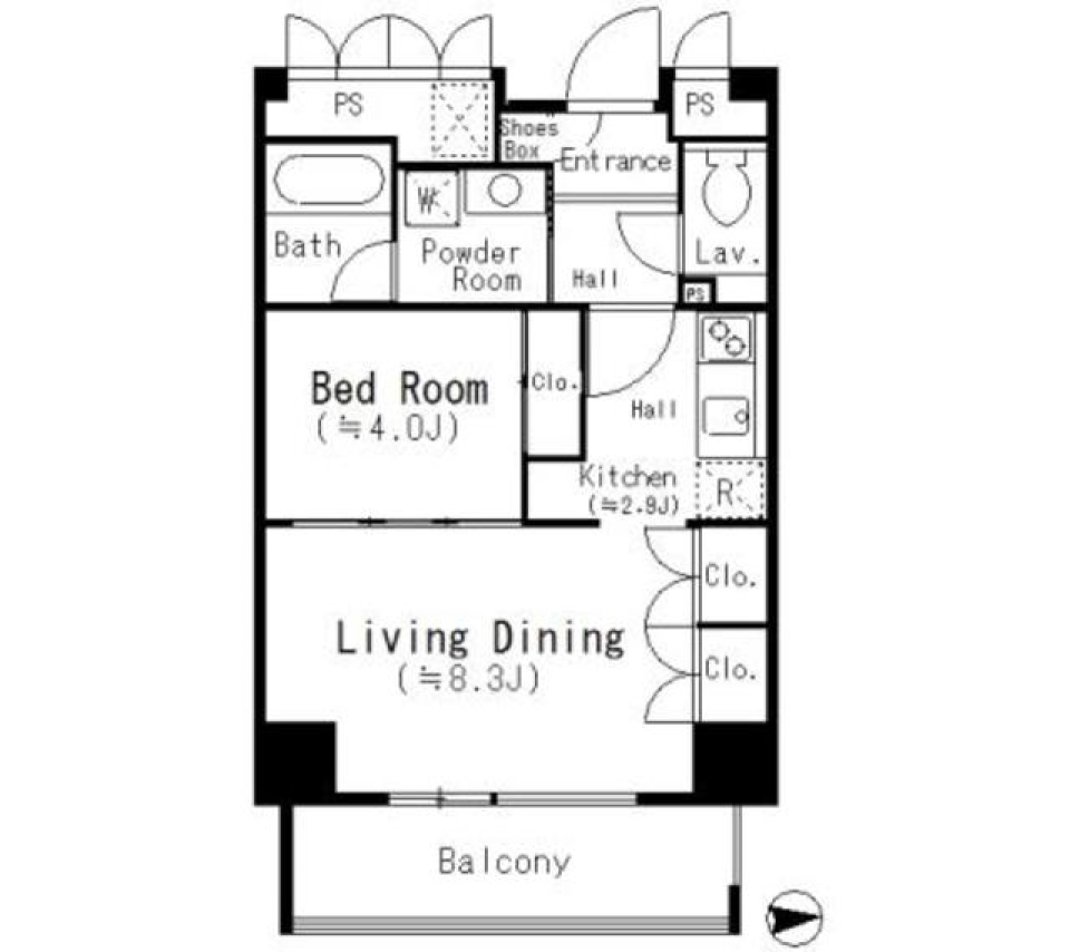 天満橋ケルスコート　402号室の間取り図