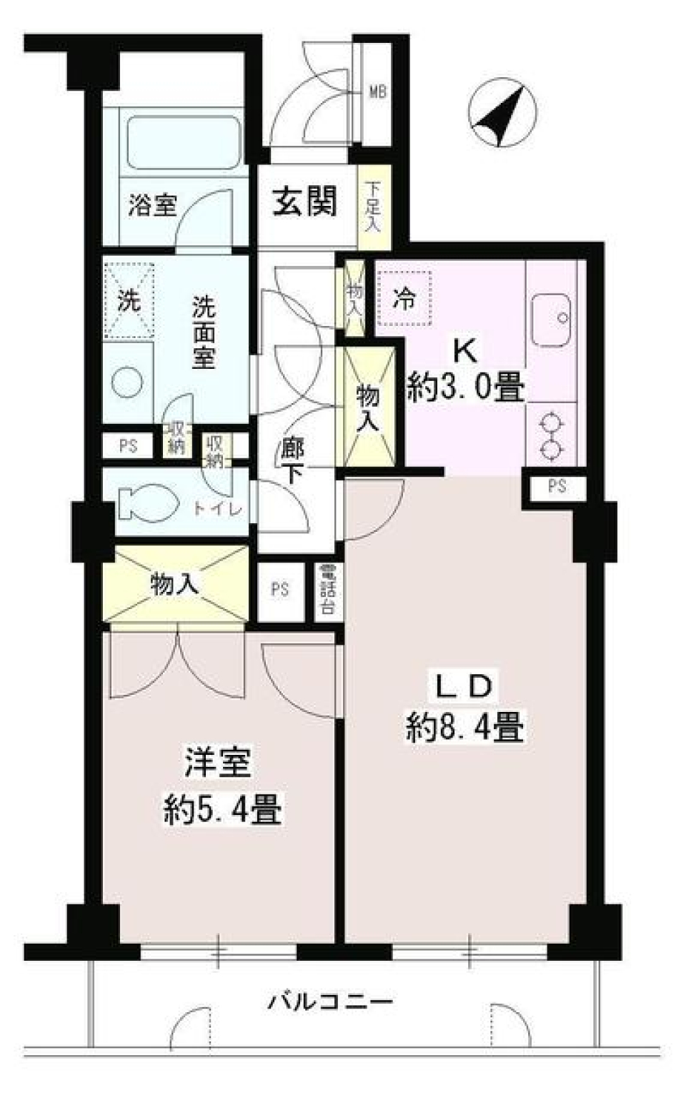 アーバンコート北新宿　302号室の間取り図