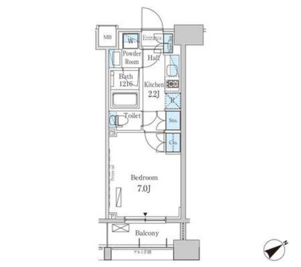 パークアクシス横浜山下町　506号室［ペット可］の間取り図