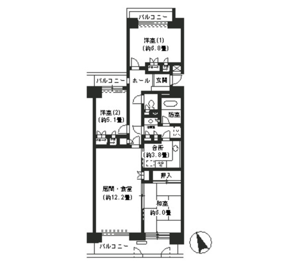 ベイコート本牧　304号室の間取り図