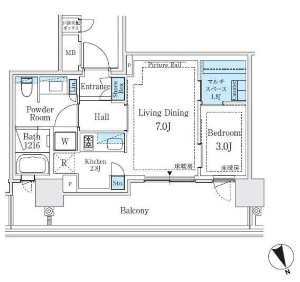 ザ・パークハウス戸越公園タワー　512号室［新築］の間取り図
