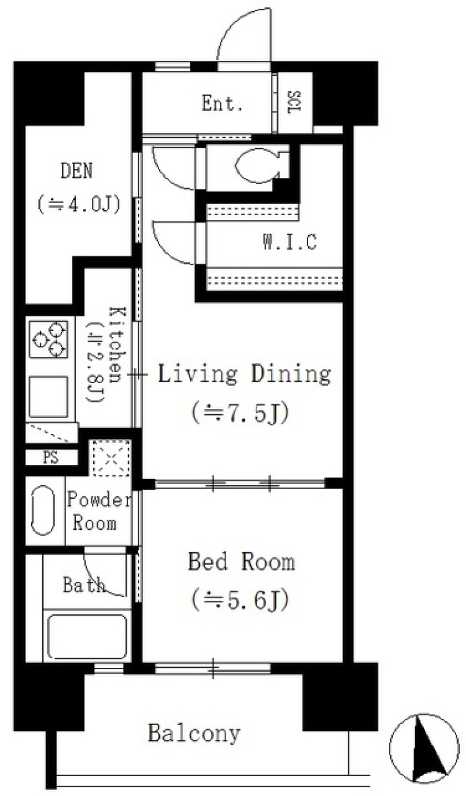 パークキューブ東品川　108号室［ペット可］の間取り図
