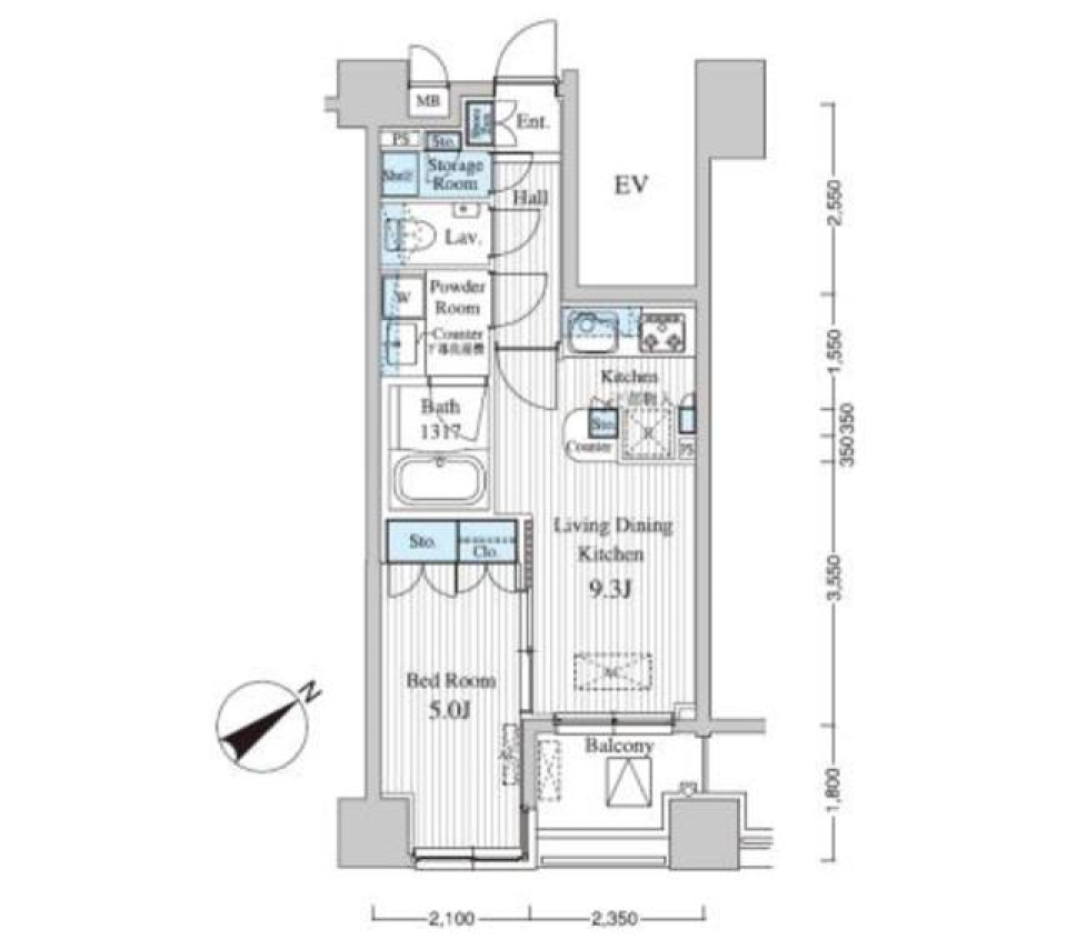 ＭＦＰＲコート赤坂見附　604号室の間取り図