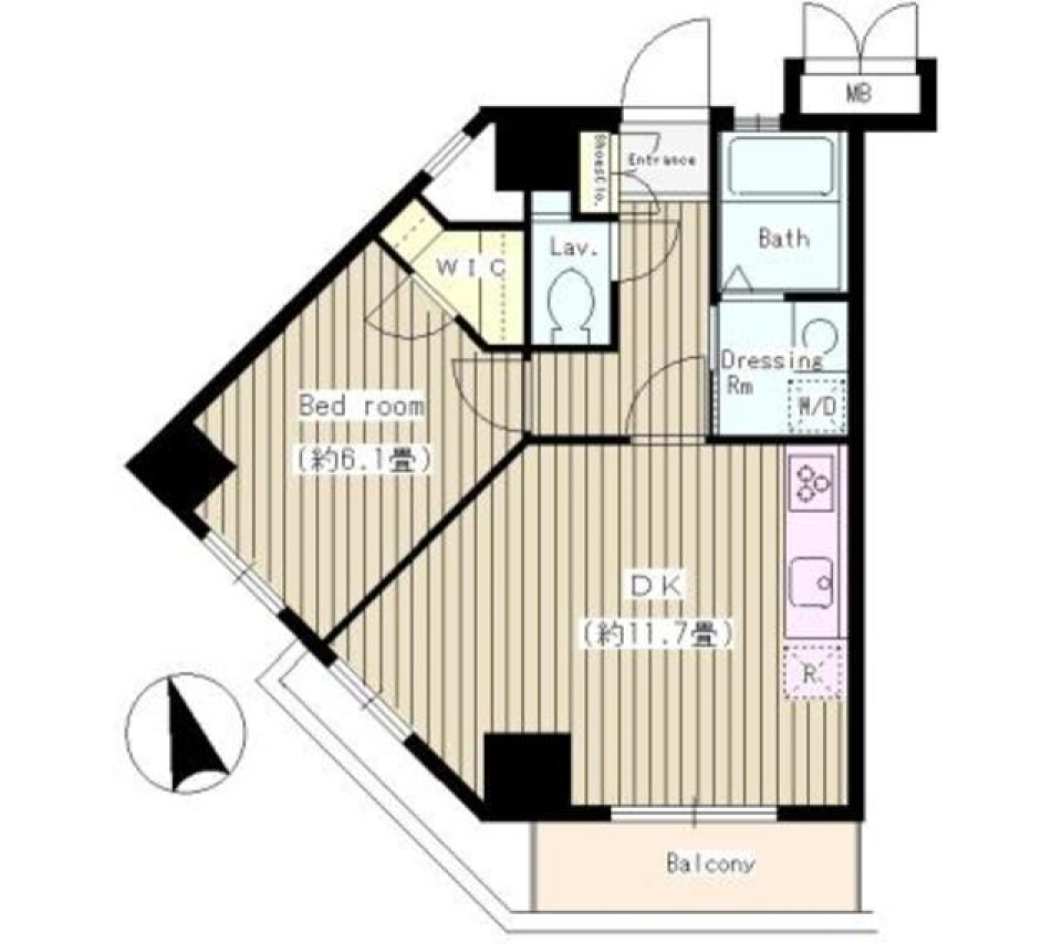 グランヴィラージュ　601号室の間取り図