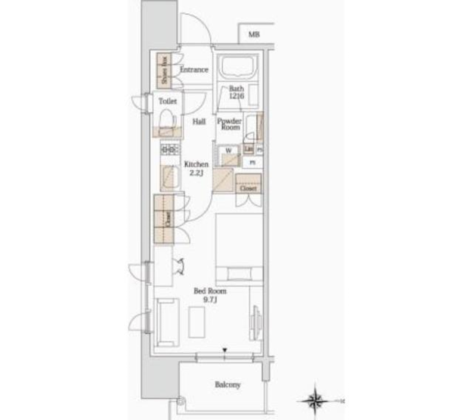 パークアクシス大阪新町　301号室の間取り図
