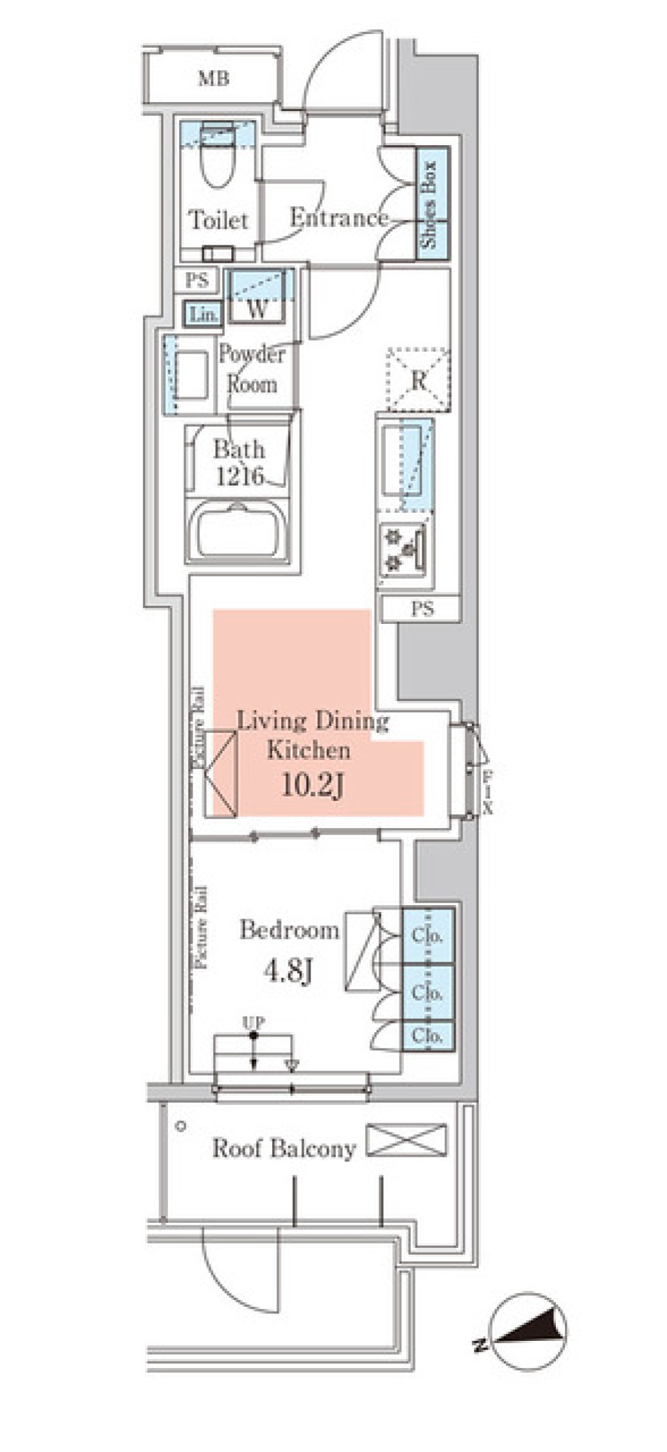 パークアクシス元麻布　501号室［ペット可］の間取り図