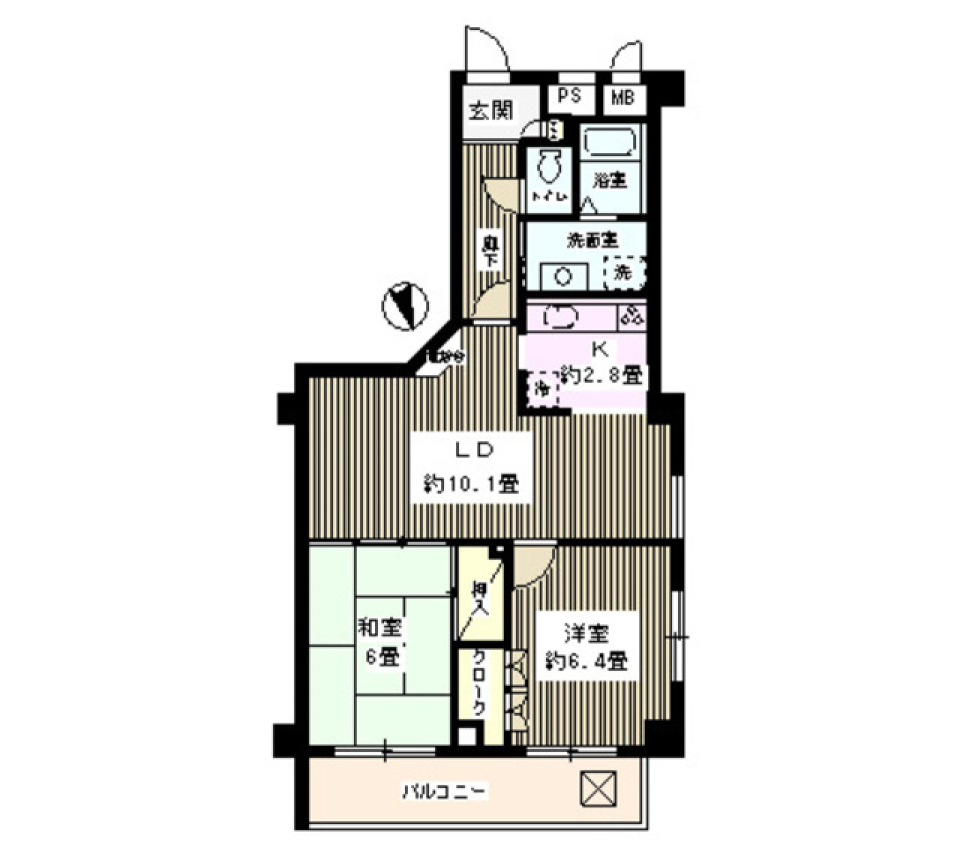 フラテ西荻窪　206号室の間取り図