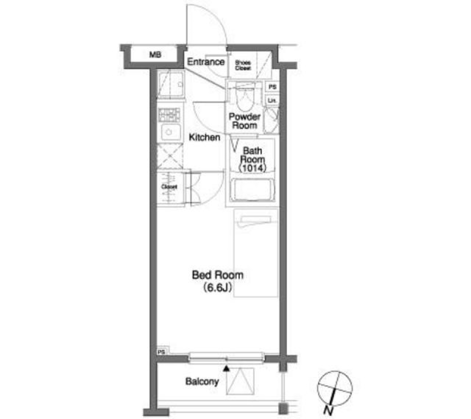 パークキューブ笹塚　1402号室の間取り図