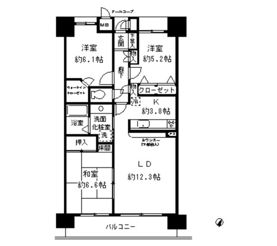 リバーパーク汐入はなみずき通り北七番館　804号室の間取り図