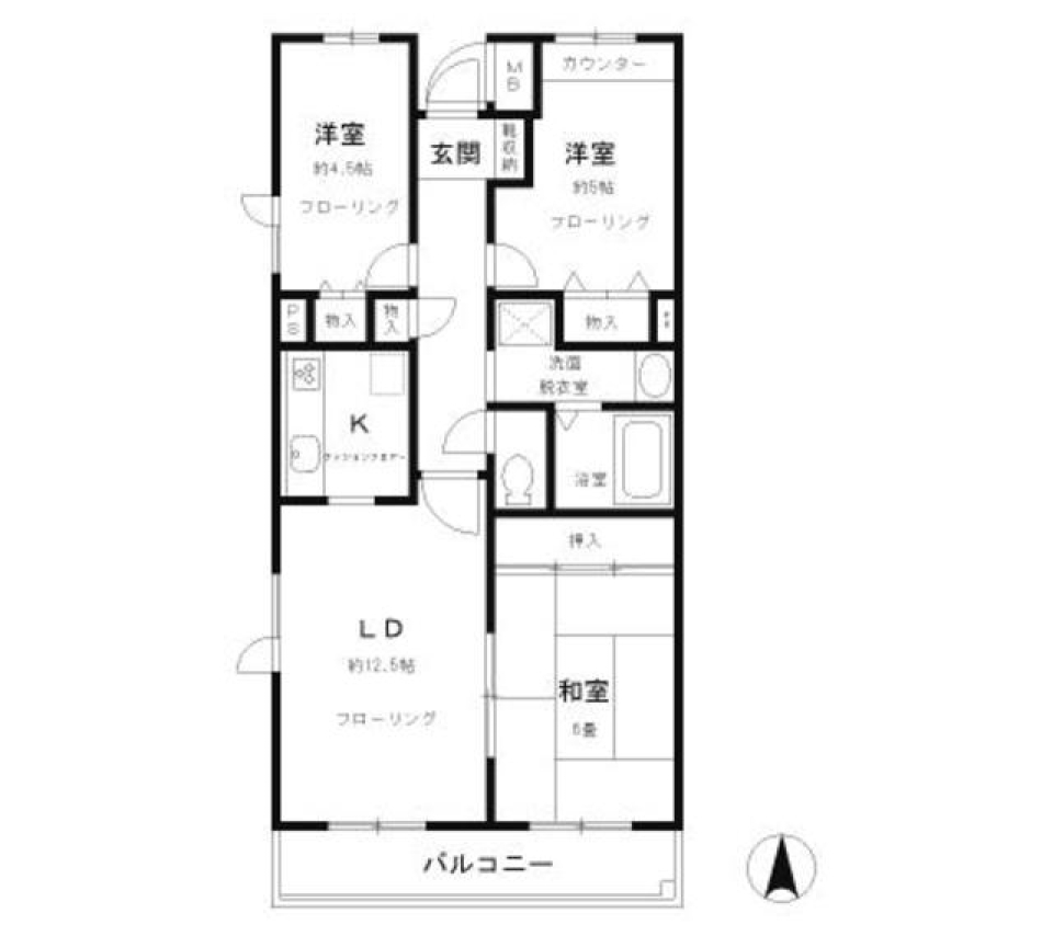 ベルク長岡京　301号室の間取り図