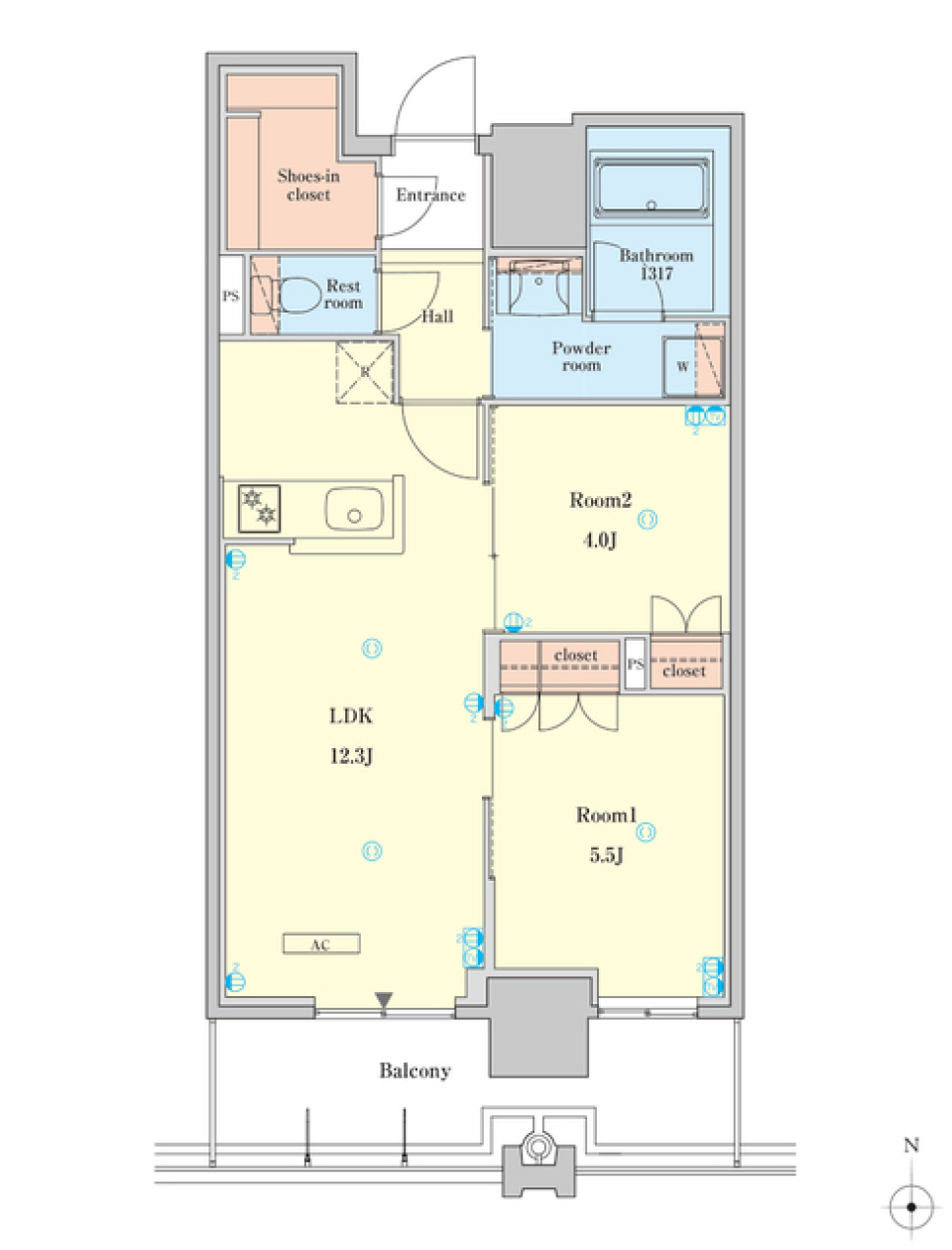 ＲＪＲ堺筋本町タワー　905号室の間取り図