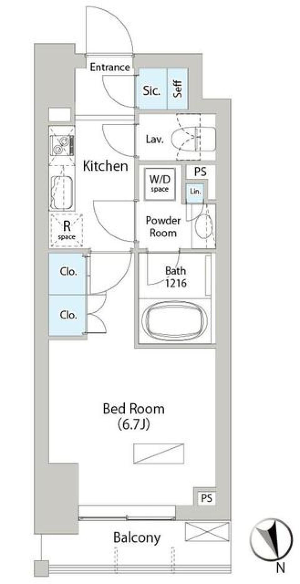バウスフラッツ日本橋馬喰町　302号室の間取り図