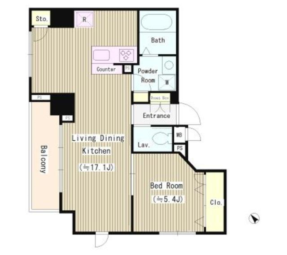 プリムベール新田　205号室の間取り図