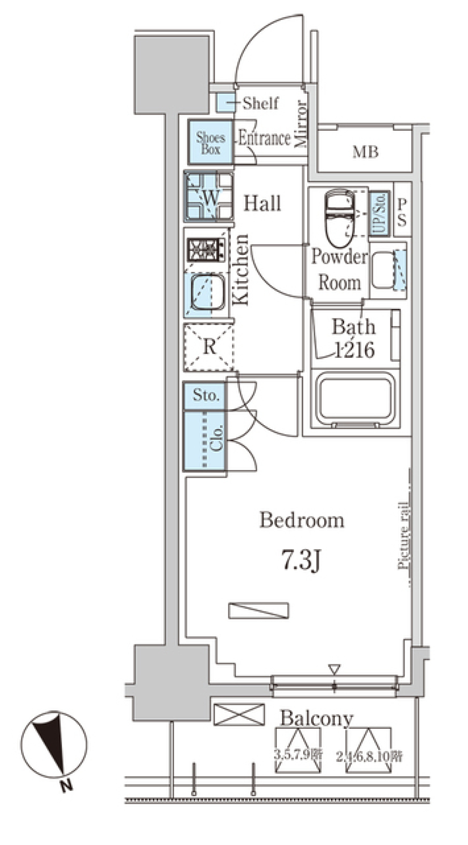パークアクシス築地　504号室［ペット可］の間取り図