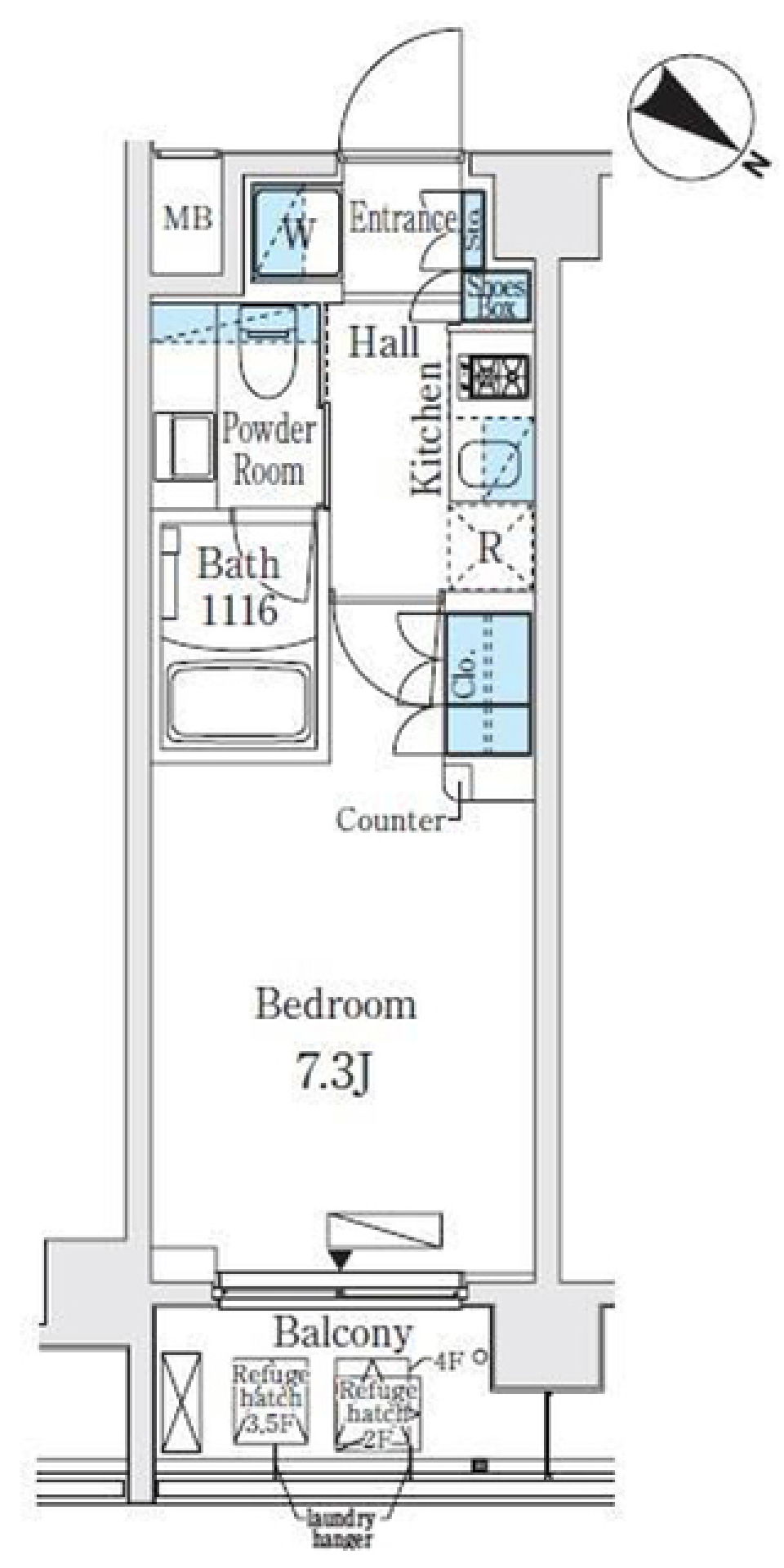 ライズ代々木Ⅲ　303号室の間取り図