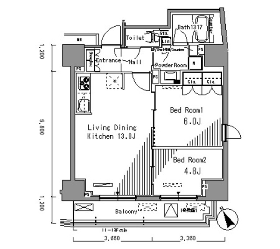 パークアクシス新板橋イーストの間取り図