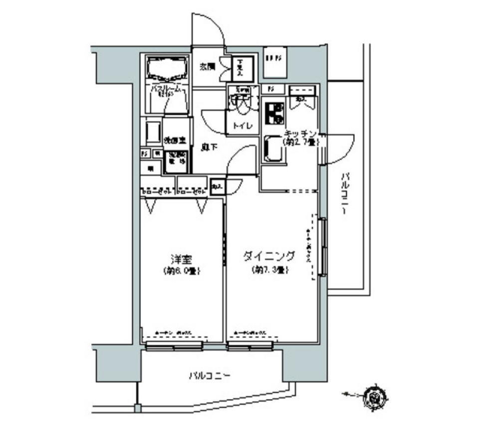 パークキューブ板橋本町　1401号［ペット可］の間取り図