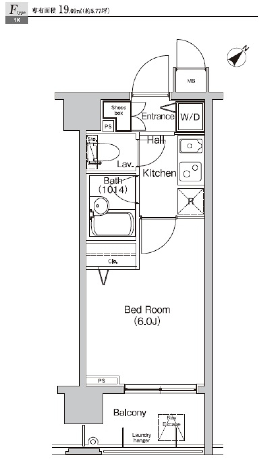 プライムアーバン月島　508号室の間取り図