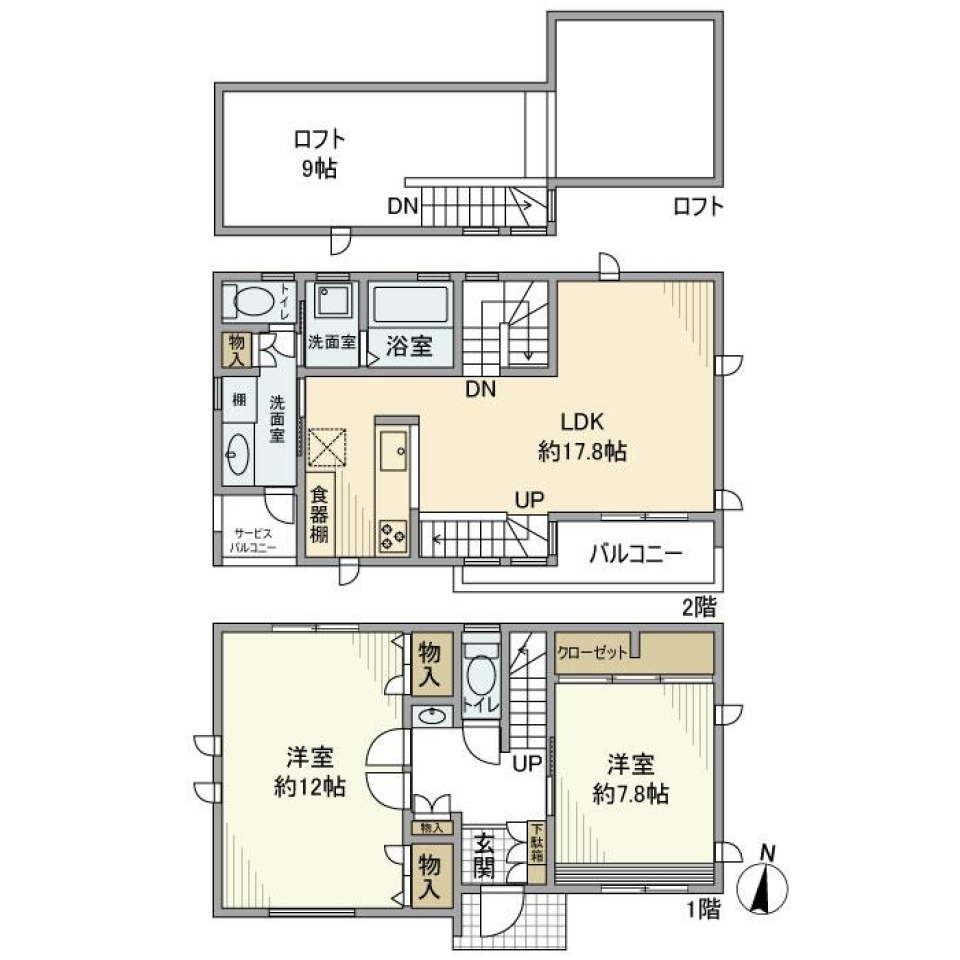 赤堤戸建の間取り図