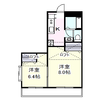2K＋ひろびろロフトがある間取りです。