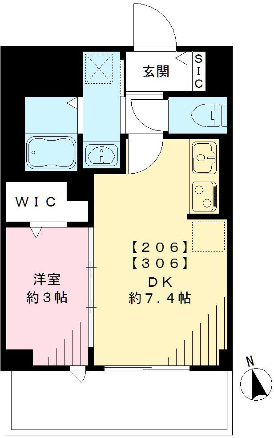 スマート・グラン 荻窪　206号室の間取り図