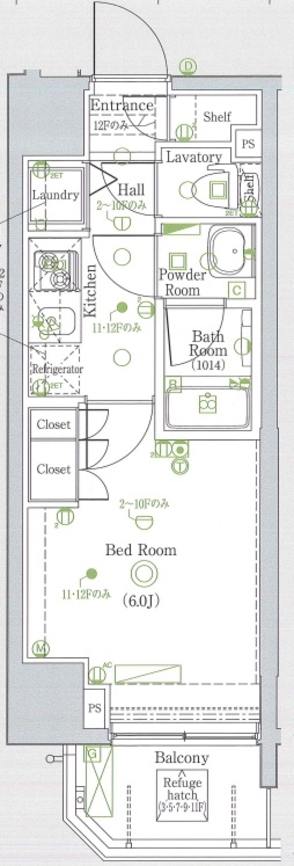 グラントゥルース巣鴨　401号室［ペット可］の間取り図