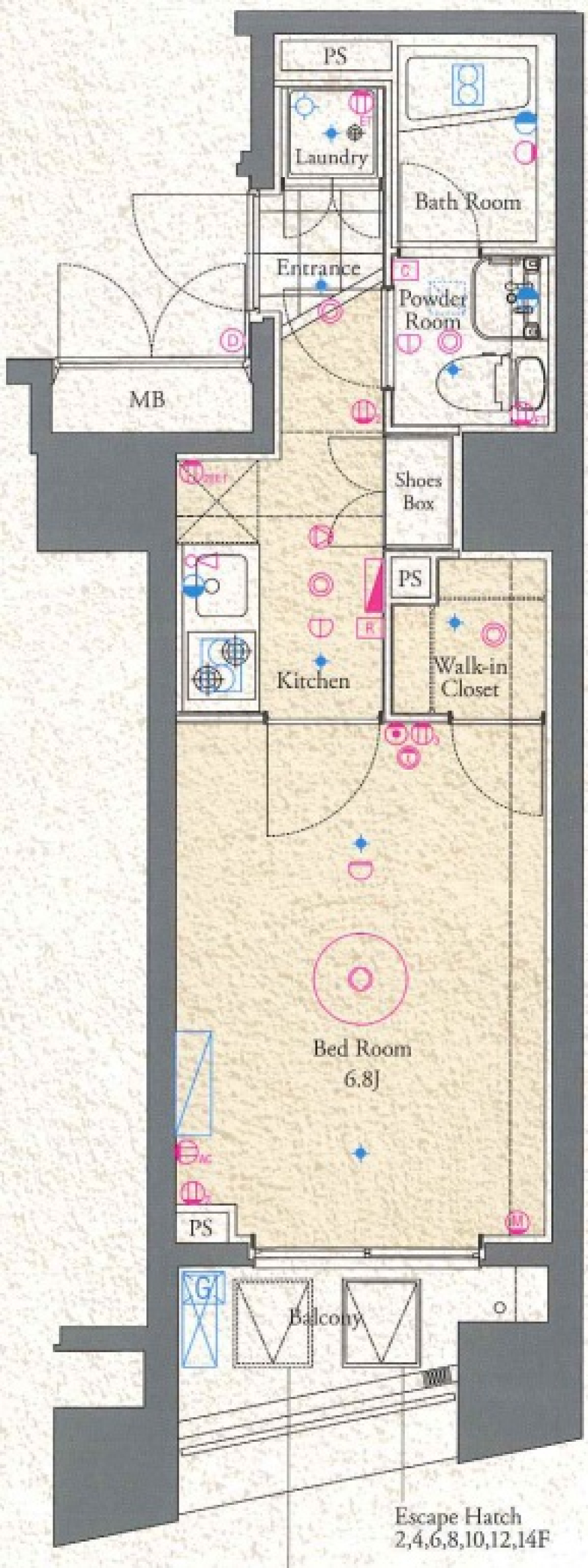 グラントゥルース練馬2　1503号室［ペット可］の間取り図