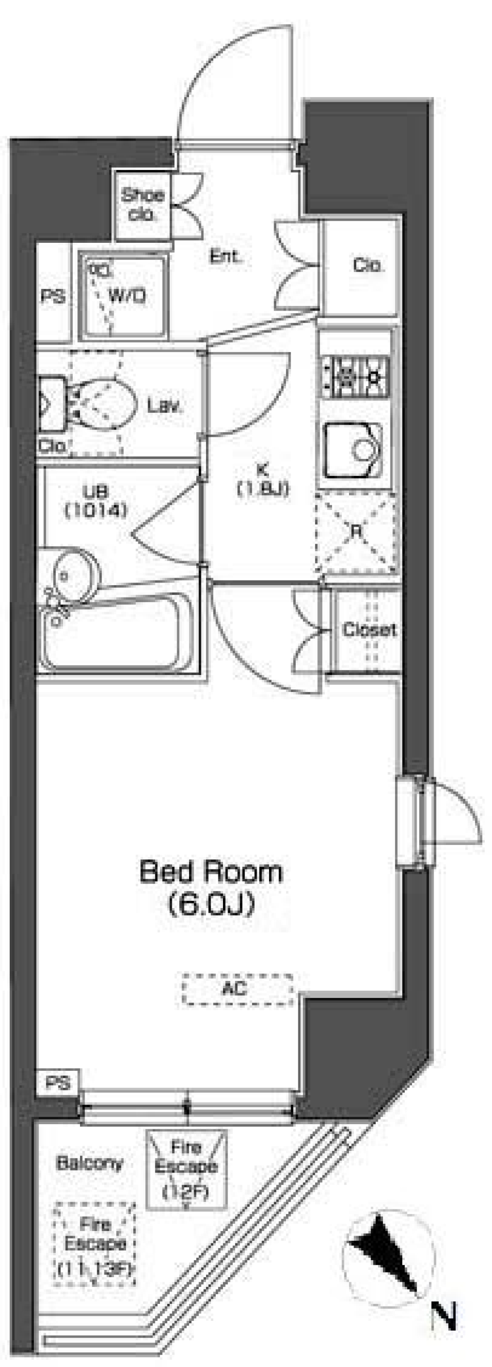 プラウドフラット蒲田　1101号室の間取り図