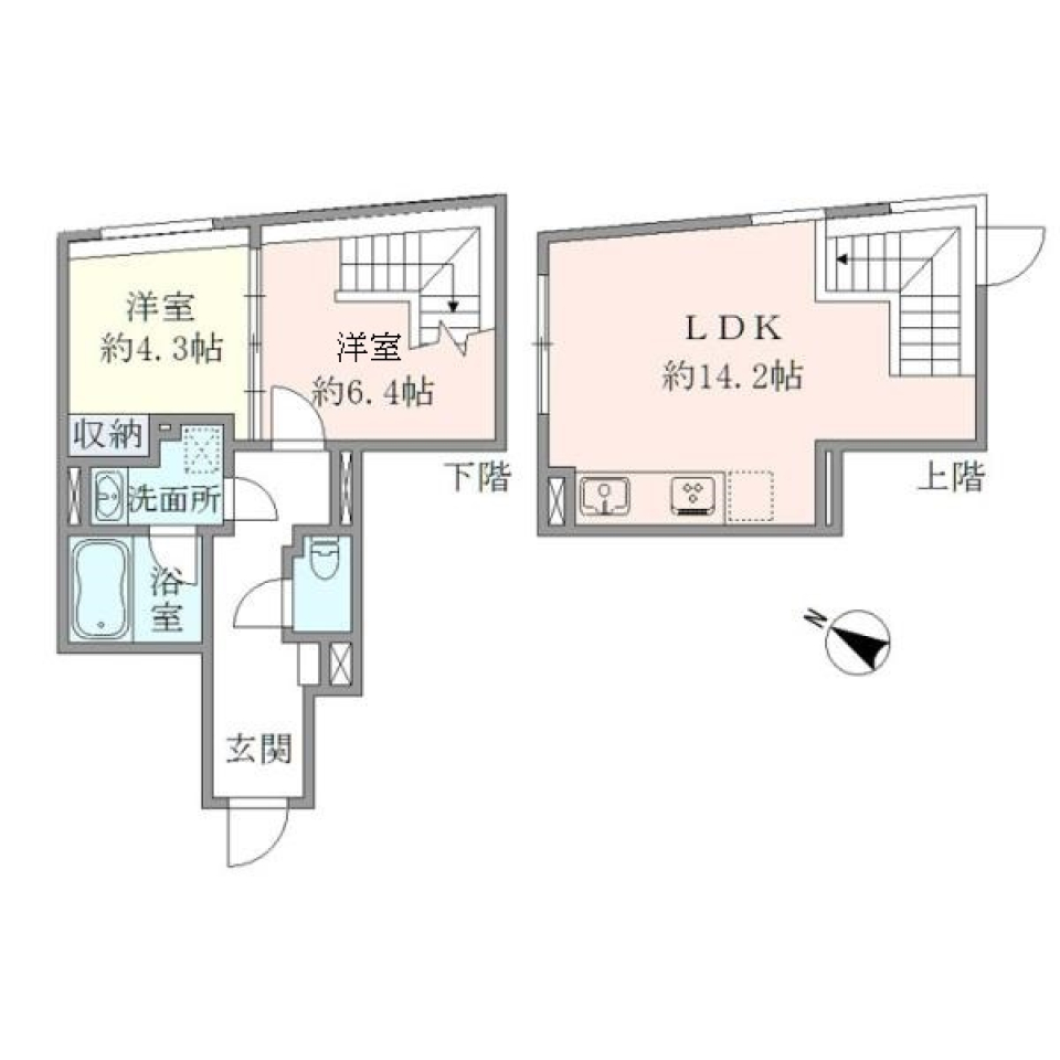 ＨＴピア赤坂　107号室の間取り図