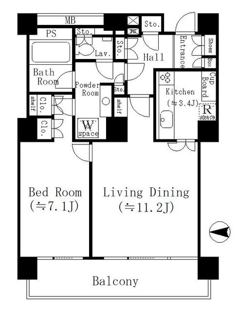 居室以外の設備もかなり充実した1LDKです。