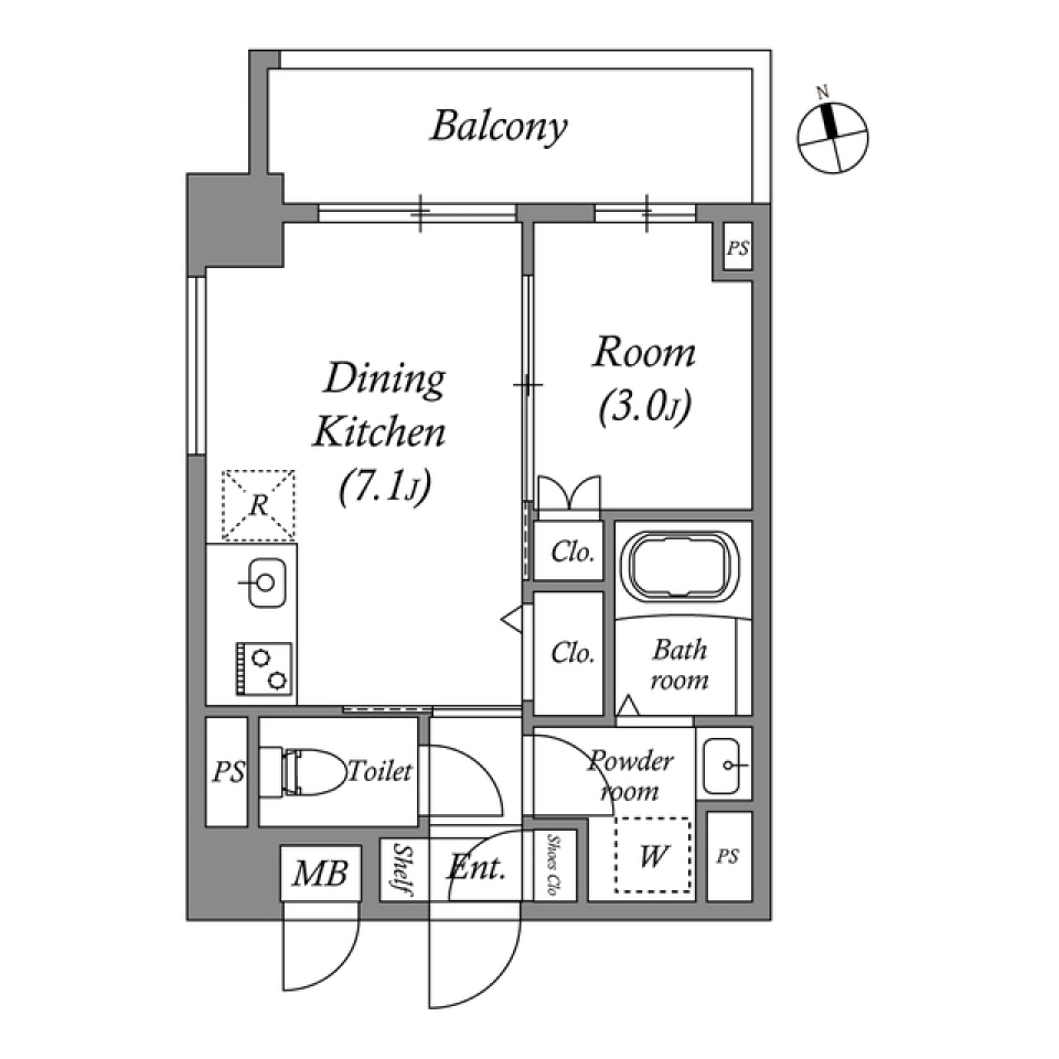 コスモグラシア内神田　0604号室の間取り図