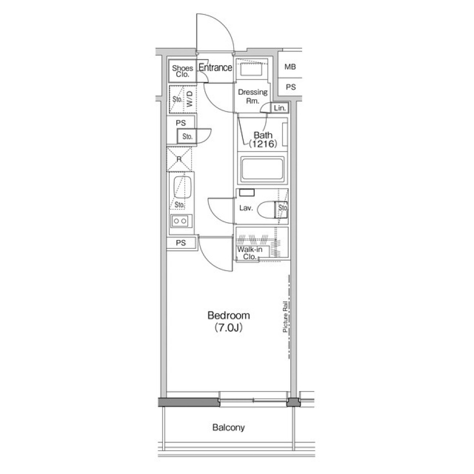 ザ・パークハビオ神楽坂香月　105号室［ペット可］の間取り図