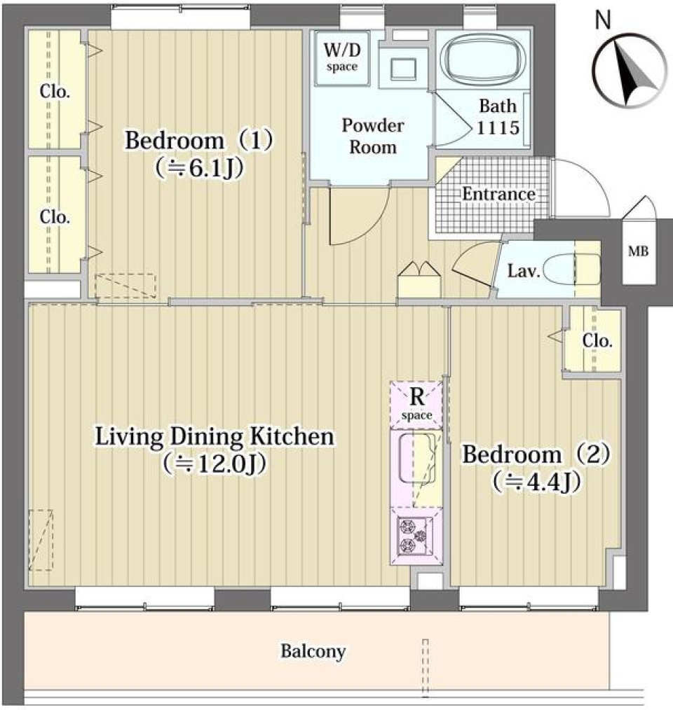 フレシア駒込　406号室の間取り図