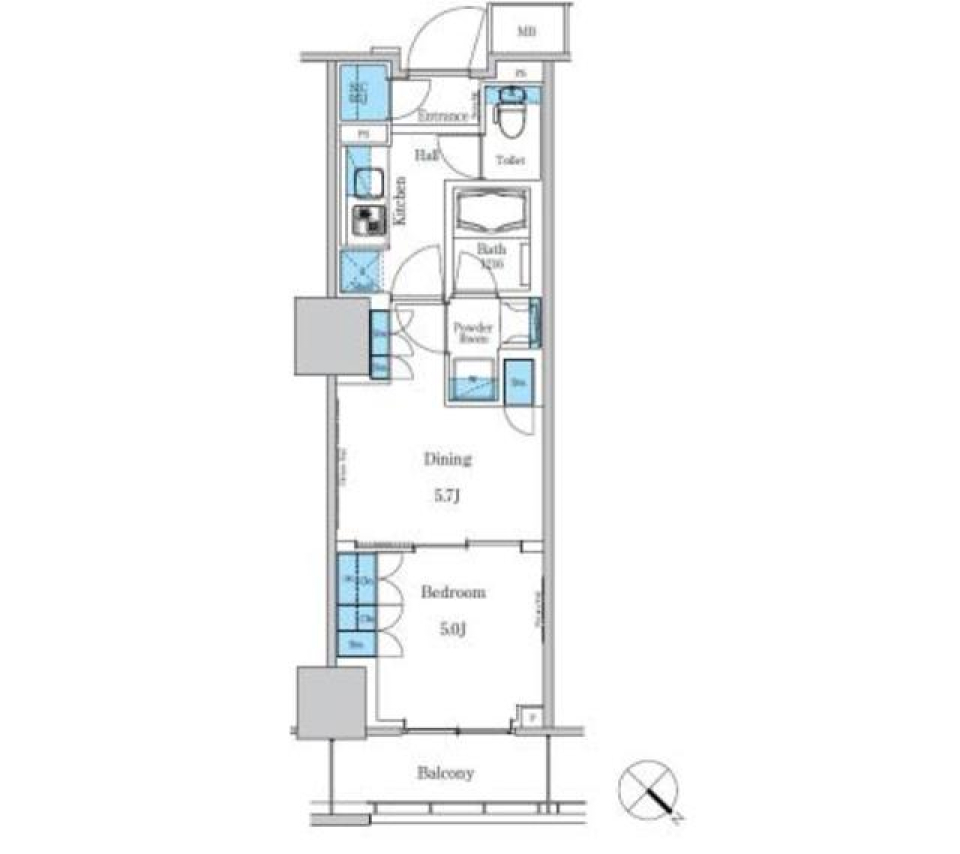 パークアクシス滝野川ラ　ブリーズ　1409号室の間取り図