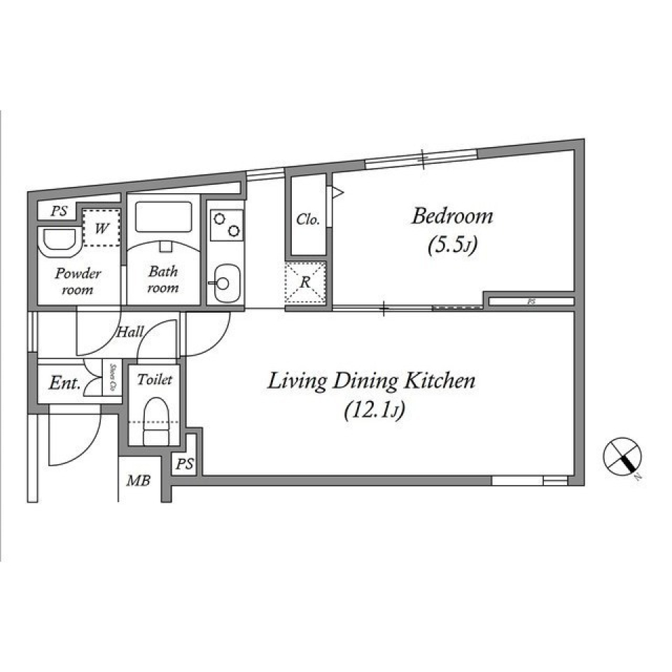 SOLASIAresidence用賀　0106号室［新築］の間取り図