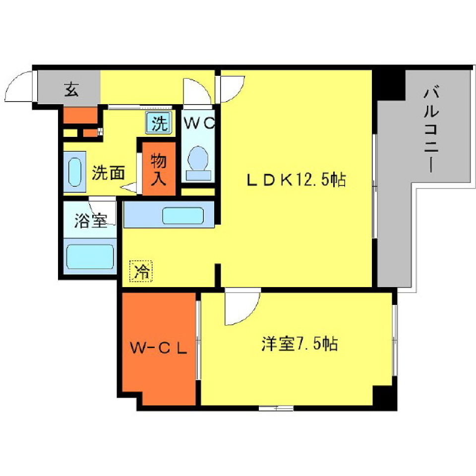 BRAVI南堀江　401号室の間取り図