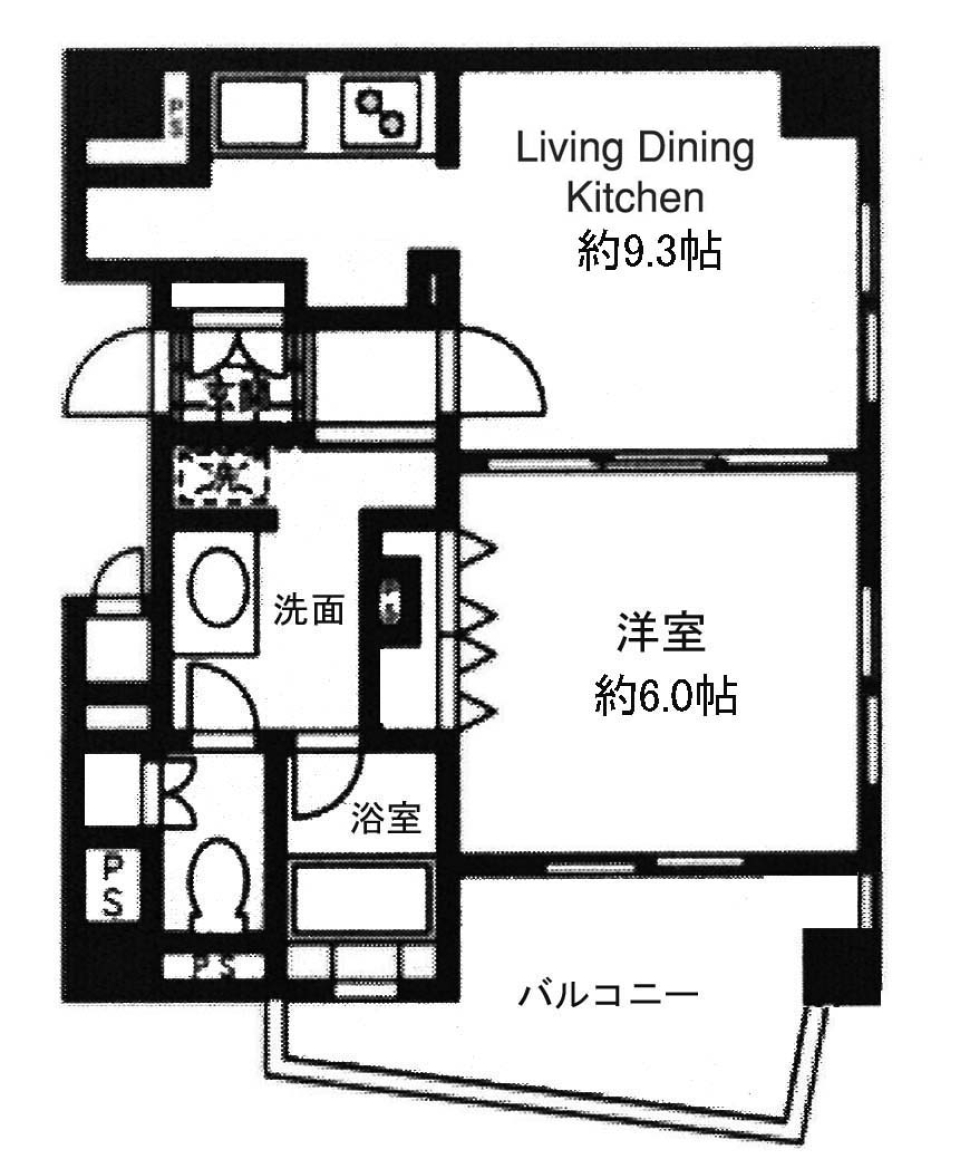 プライムアーバン用賀　107号室［ペット可］の間取り図