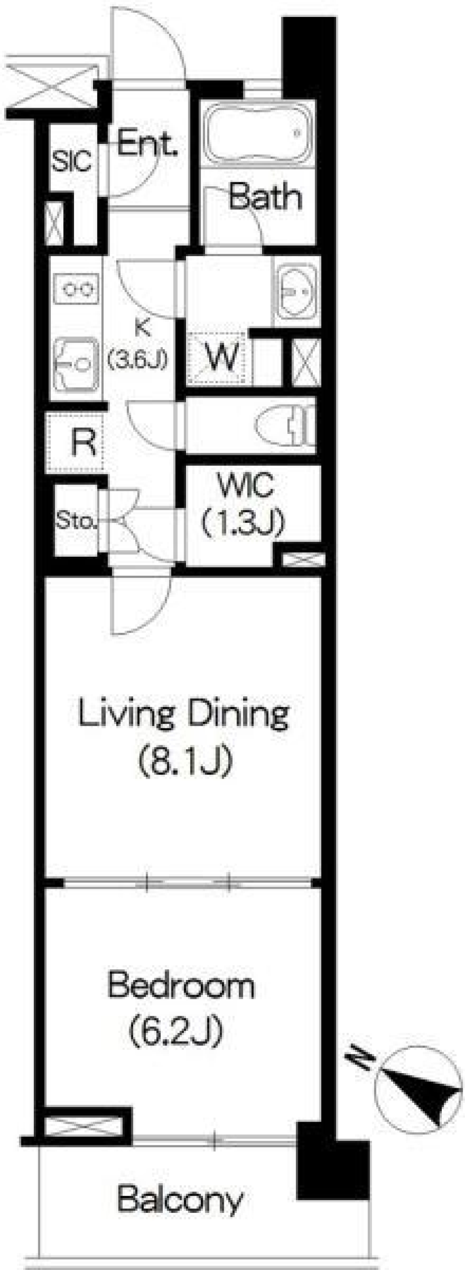Ｂｒｉｌｌｉａ　ｉｓｔ　三軒茶屋　ブラッサムテラス　502号室の間取り図
