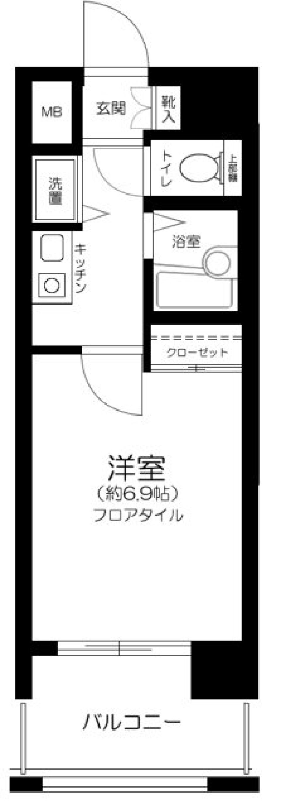 ヴィア・シテラ赤坂　602号室の間取り図