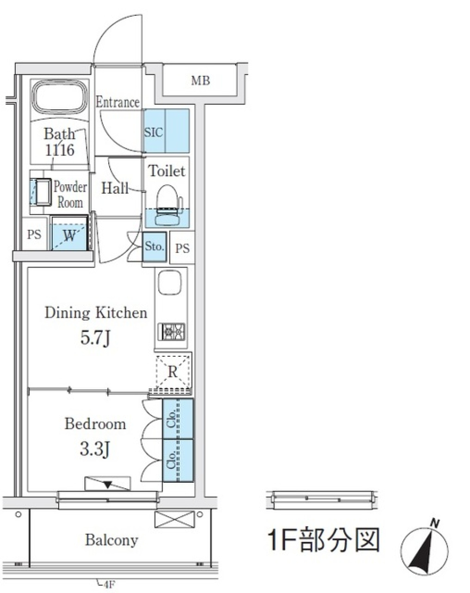 コスモグラシア学芸大学　302号室の間取り図