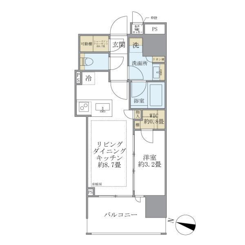 パークホームズ品川中延　302号室の間取り図