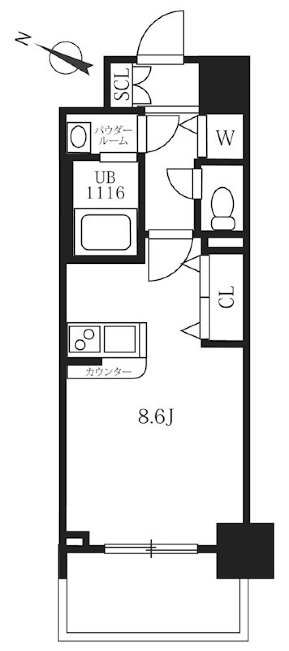 エスライズ梅田北　1204号室の間取り図