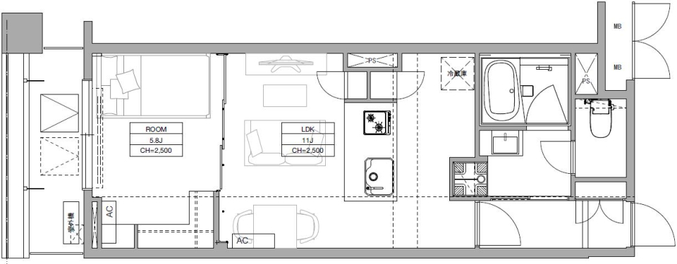 フロンティアテラス目黒　409号室の間取り図