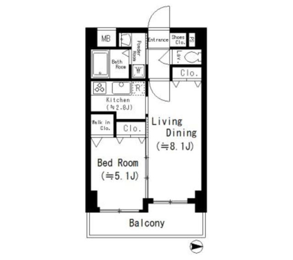 ルーエ五条堀川　502号室の間取り図