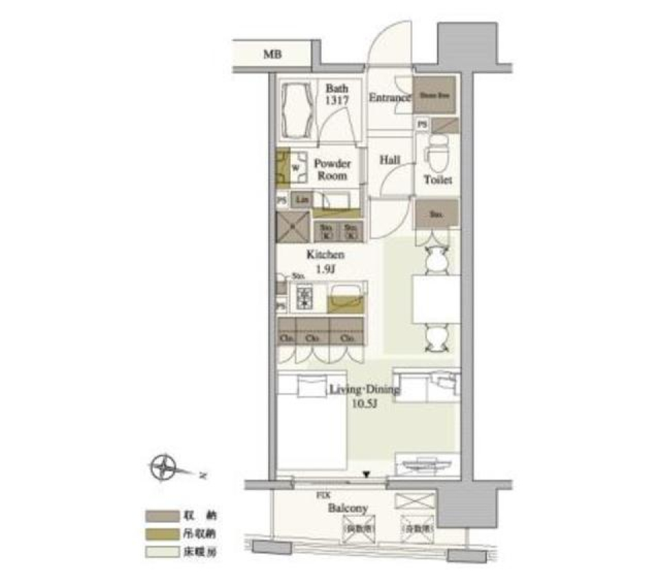 パークアクシス梅田　302号室の間取り図