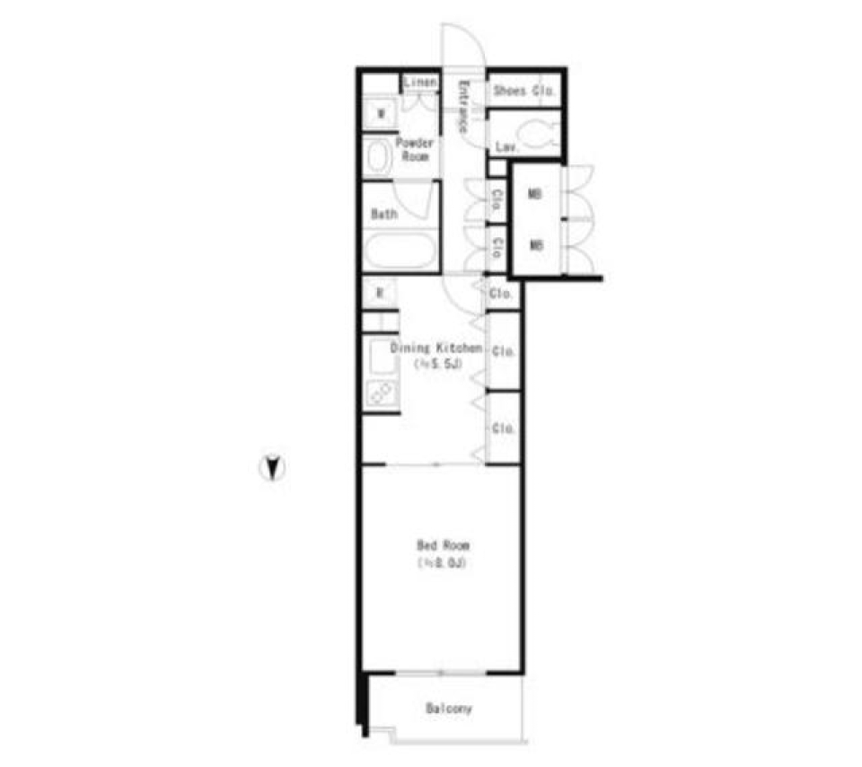 パークキューブ北浜　703号室の間取り図