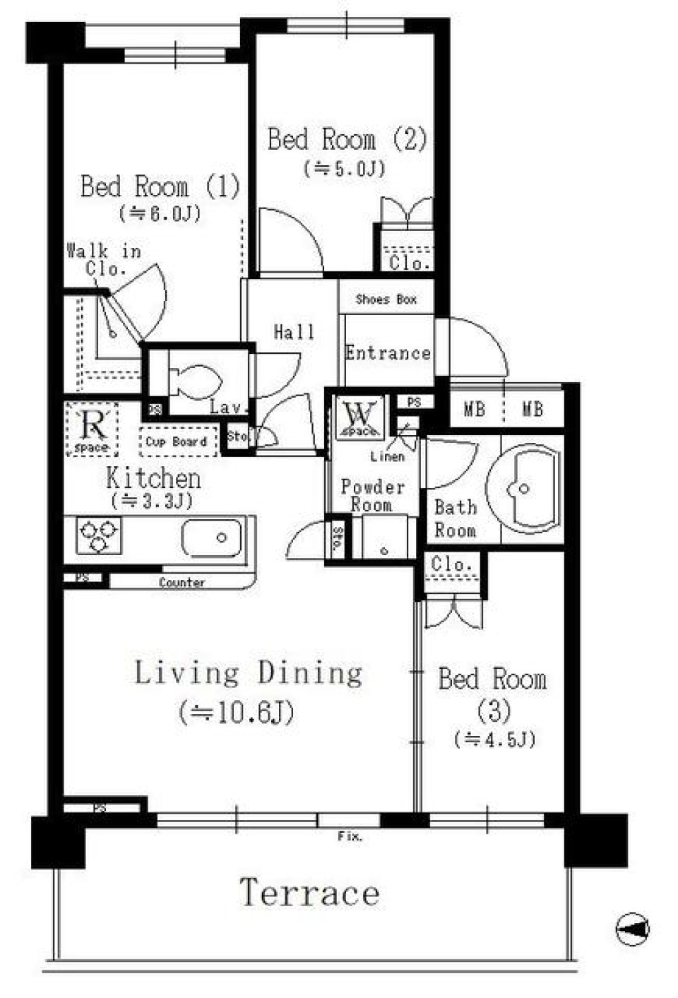 パークアクシス大船　102号室の間取り図