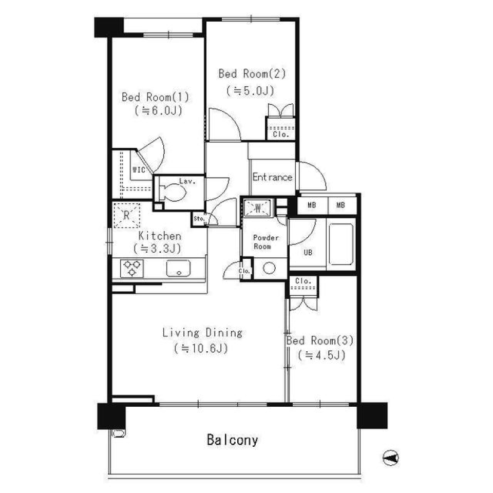 パークアクシス大船　302号室の間取り図