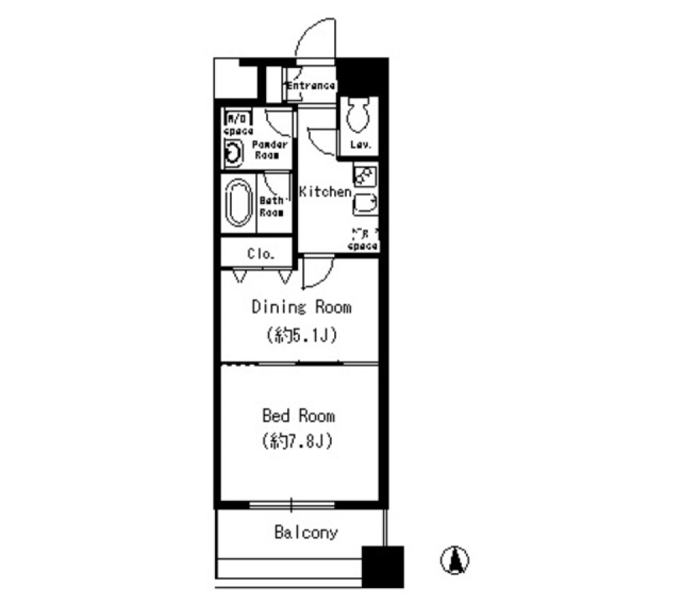 レフィーナカルム江坂　1209号室の間取り図