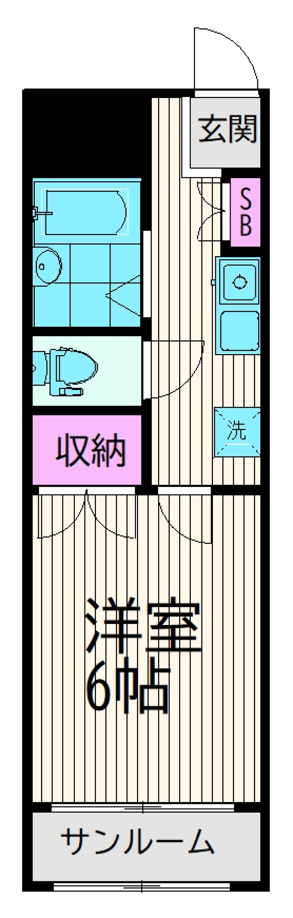 尾山台QSハイム　205号室［ペット可］の間取り図